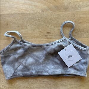 Adika Gray Tie-Dye Crop Top